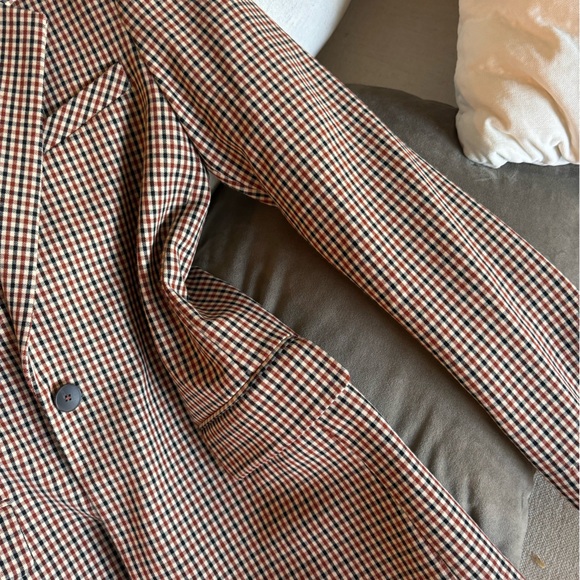 Zara Women's Tan and Black Checkered Blazer - Picture 6 of 6